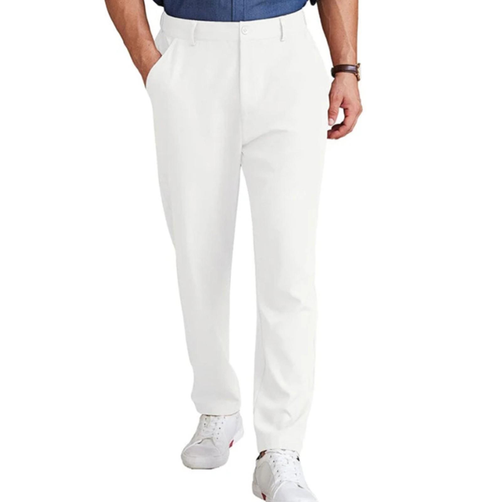 

Men s Linen Casual Color Loose Straight Leg Casual Pants XL білий
