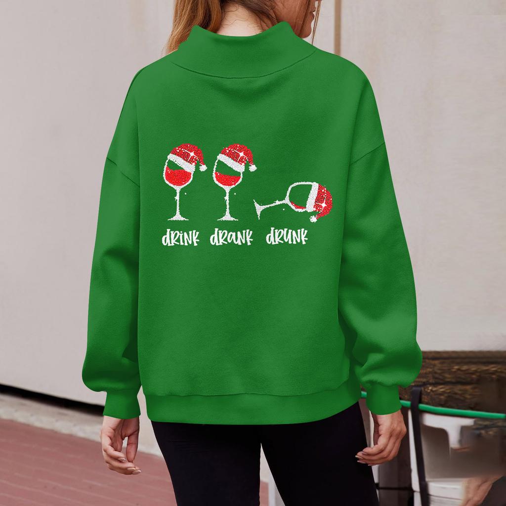 Women's Sweatshirt Sports Flannel Sweatshirt Long Sleeve Top Casual V-Neck Sweatshirt