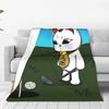 Turbo Granny Cat Flannel Blankets Winter Soft Warm Throw Blanket for Girls Boys Bedroom Graphic Bedspread Sofa Bed Cover