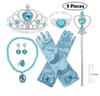 Bethany Home Princess Accessories Kids' Costume Set, 9-Piece Set, DIY Crafts for Princess Transformation, Sparkling Ice Blue Heart Tiara, Magic Wand,
