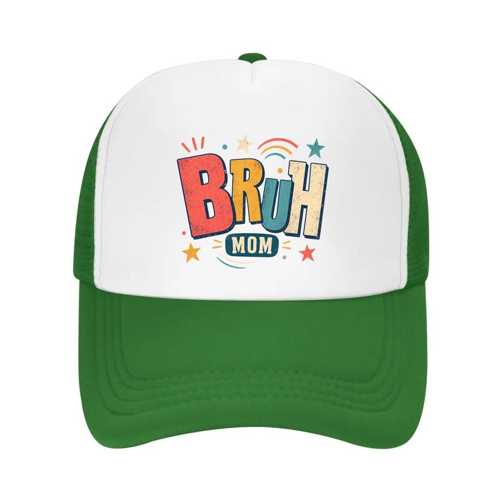 Retro Bruh Mom Sunset Wordmark Mesh Baseball Cap Casual Hat Outdoor  For Womens Unisex FeUnisex