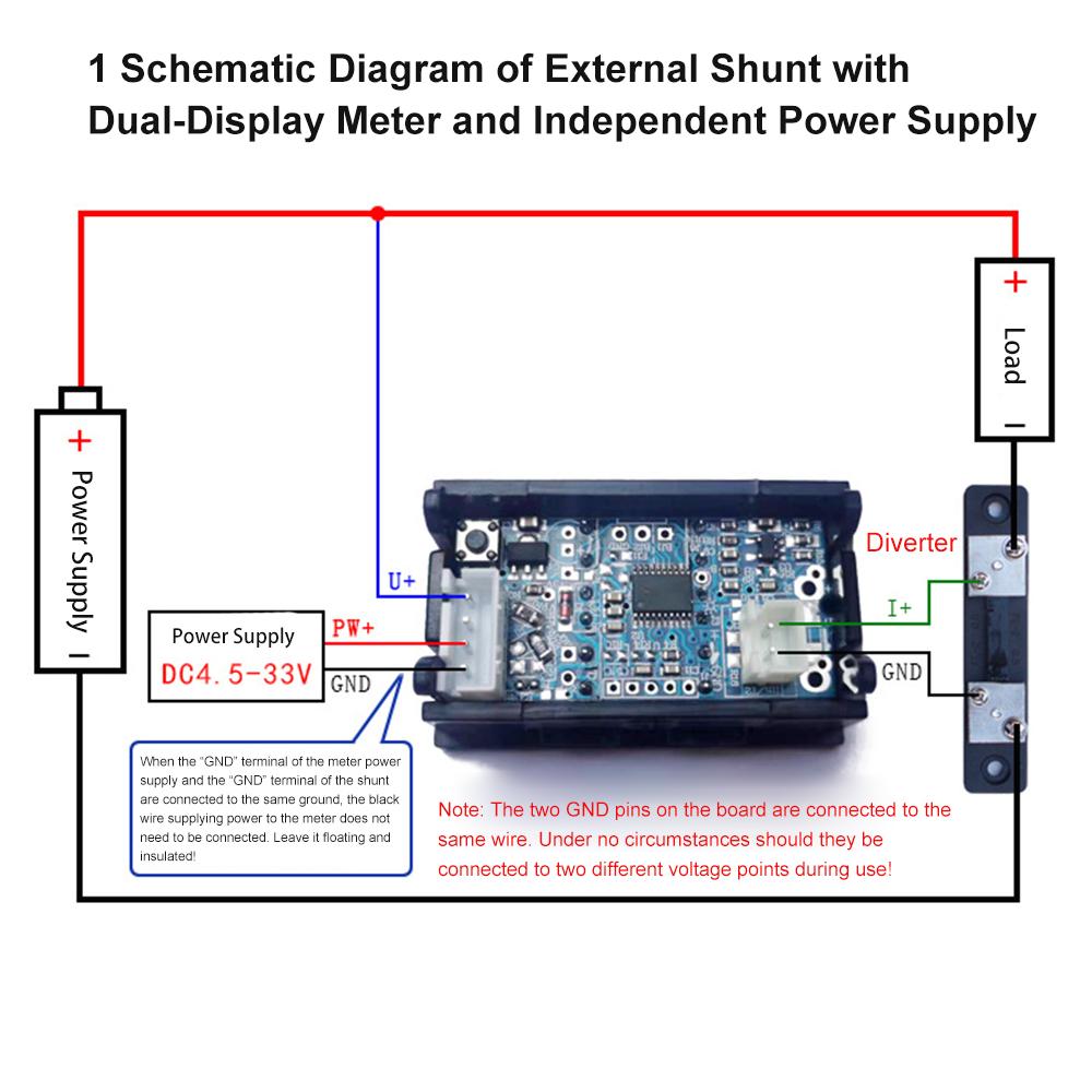 DC 0-300V 10/50/100A DC 0-100V 10/50/100A Voltmeter Ammeter LED Amp Dual Volt Meter Gauge LED Display Meter Amperemeter