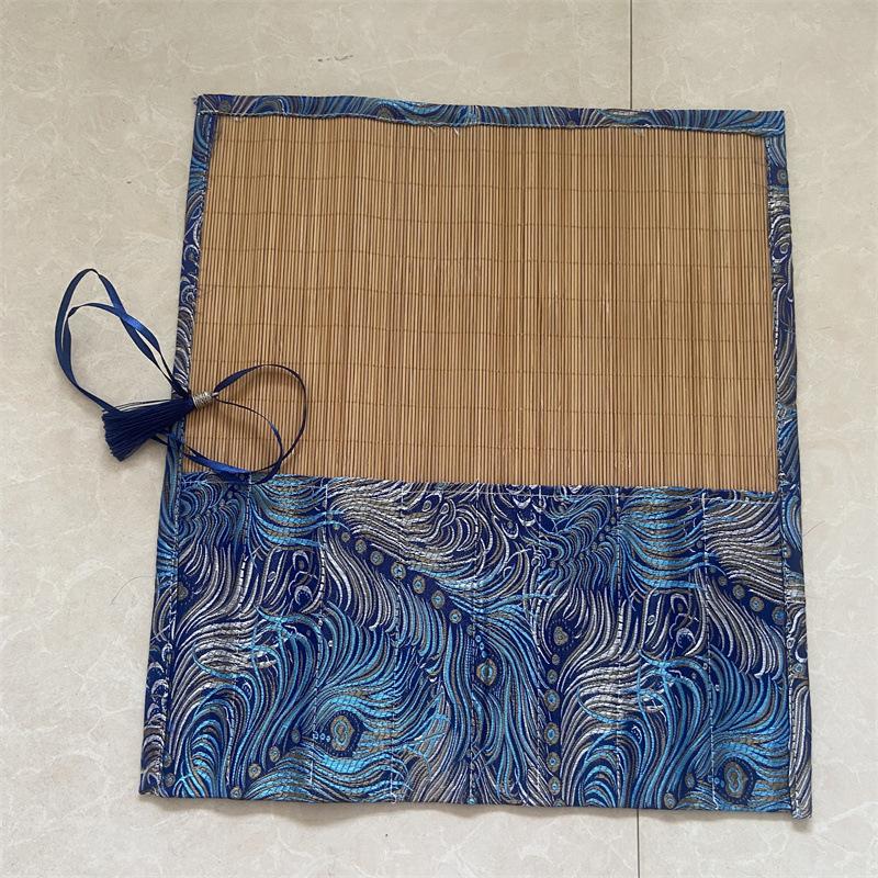 Chinese Retro Painting Brushes Holder Storage Bamboo Rolling Bag Calligraphy Pens Case Curtain Pack for Art Supplies