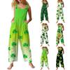 Women's Casual Sleeveless St. Patrick's Day Printed Jumpsuit
