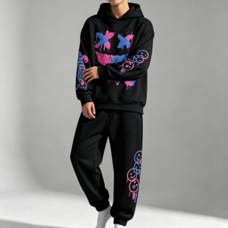 Felpa per Bambini con Stampa Graffiti Lettera Felice Giorno Sorriso Street Hip Hop Felpa con Cappuccio Felpe alla Moda Abbigliamento Vintage per Ragazzo Ragazza