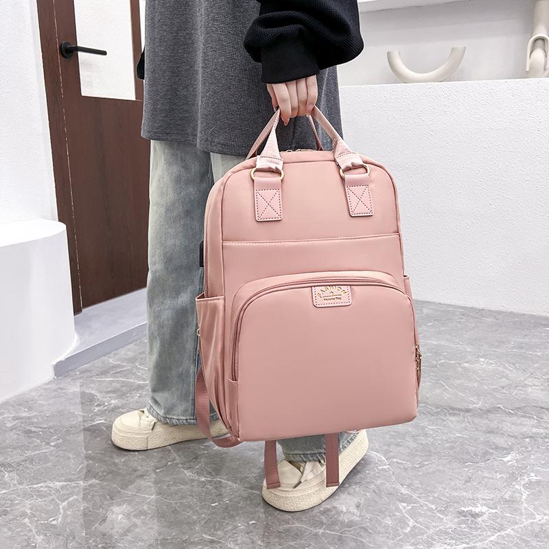 Schoolbag Stylish and Simple Outdoor Travel Mommy Bag New Oxford Cloth Large Capacity Waterproof Thermal Insulation Mother and Baby Bag Backpack