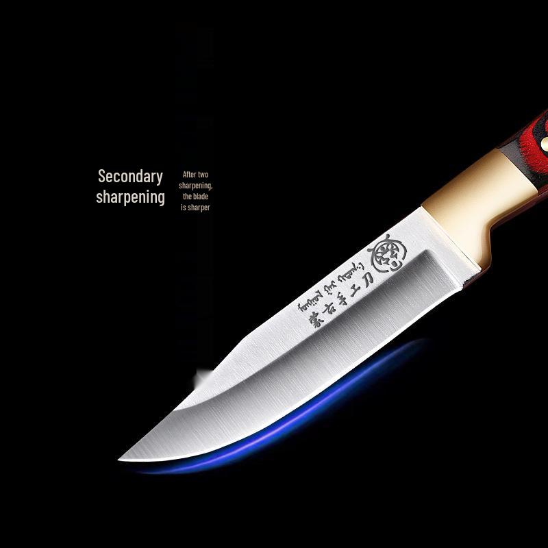 Mongolian Hand-Pulled Meat Knife Set: Includes Steak, Fruit, and Barbecue Knives.