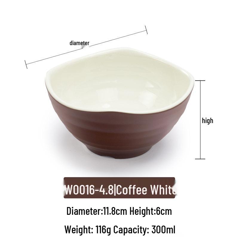 Melamine Imitation Porcelain Square Plastic Bowl for Restaurants and Hotels - Perfect for Fast Food, Barbecue, Bibimbap, and Desserts.