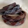 Korean Retro Plaid Headband | Autumn/Winter High Skull Academy Style Hair Accessory