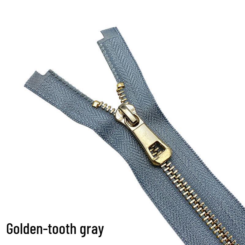 No. 5 Metal Open-End Self-Locking Zipper for Clothing, Leather Goods, Bags, and Jackets.