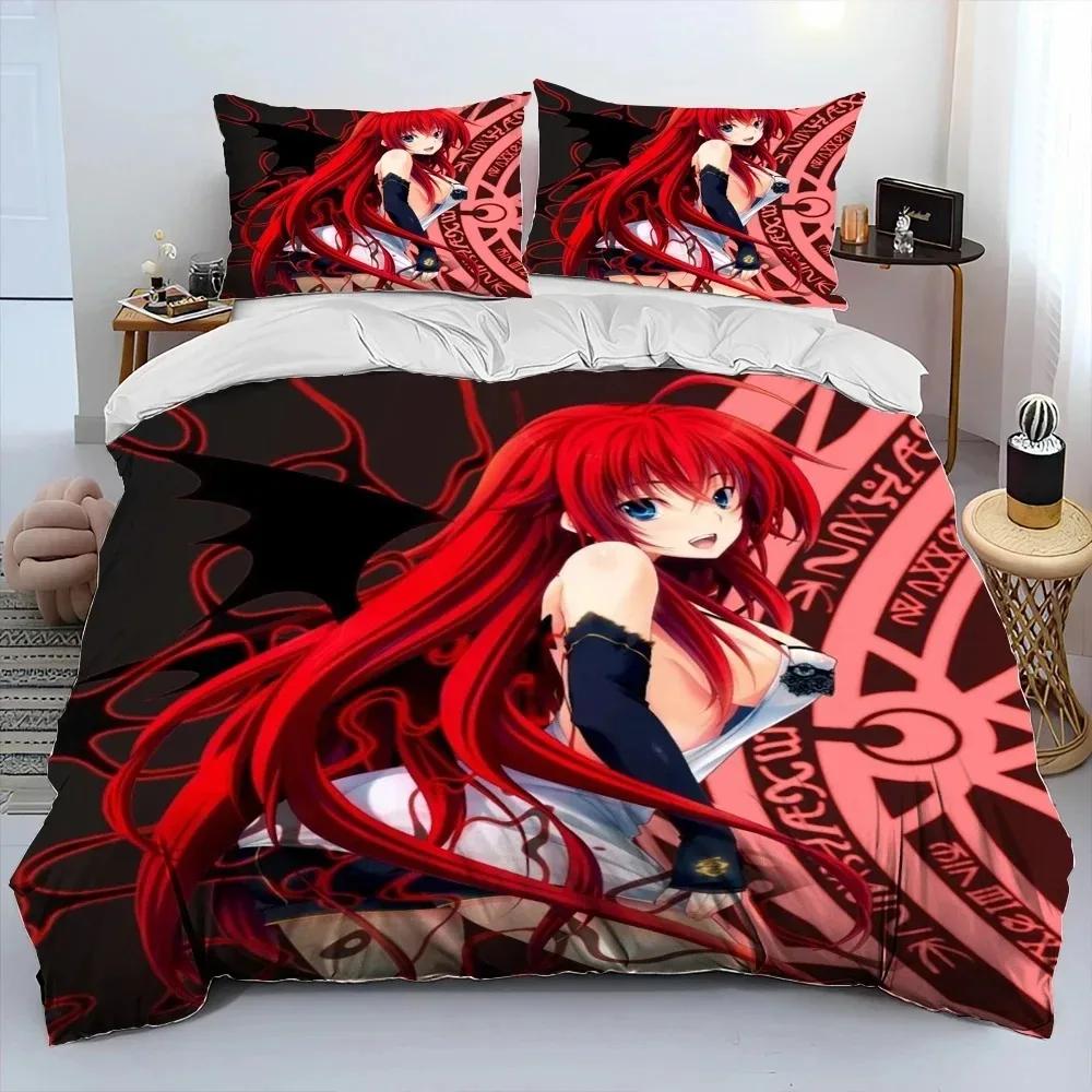 Sexy Girl High School DxD Anime Comforter Bedding SetDuvet Cover Bed Set Quilt Cover Pillowcaseking Queen Size Bedding Set Kid