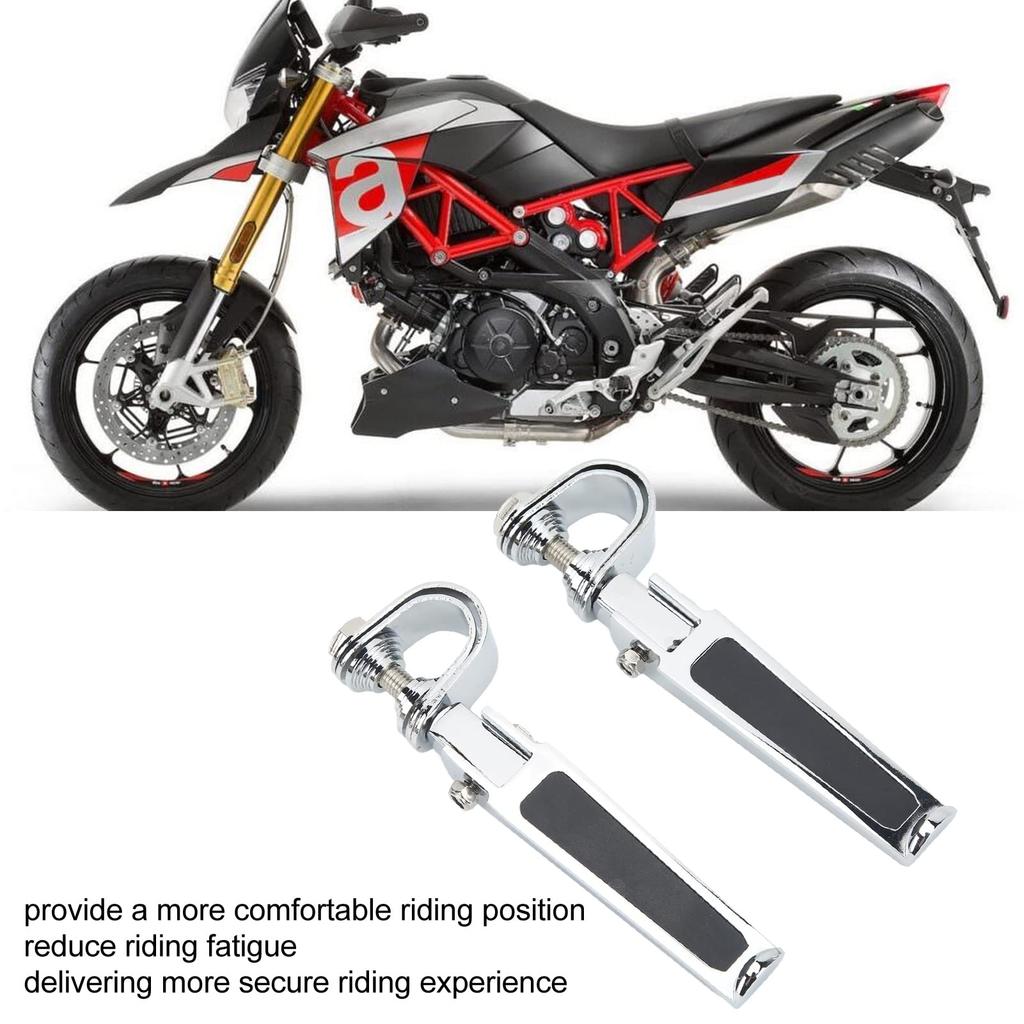 KIMISS Motorcycle Foot Pegs,Pair Clevis Foot Pedal U Clamp Footrest Universal Motorcycle Street Bike 1"-1-1/4" Highway Engine Crash Bar