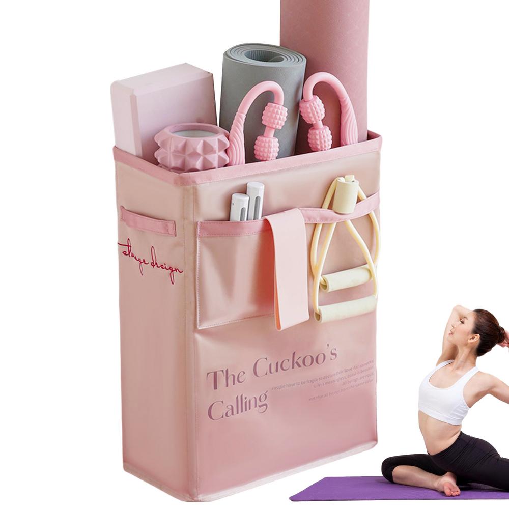 

Yoga Mat Organizer Yoga Mat Storage Racks Yoga Mat Holder For Yoga Mats Foam Roller Dumbbells And Resistance Bands трішки рожевий