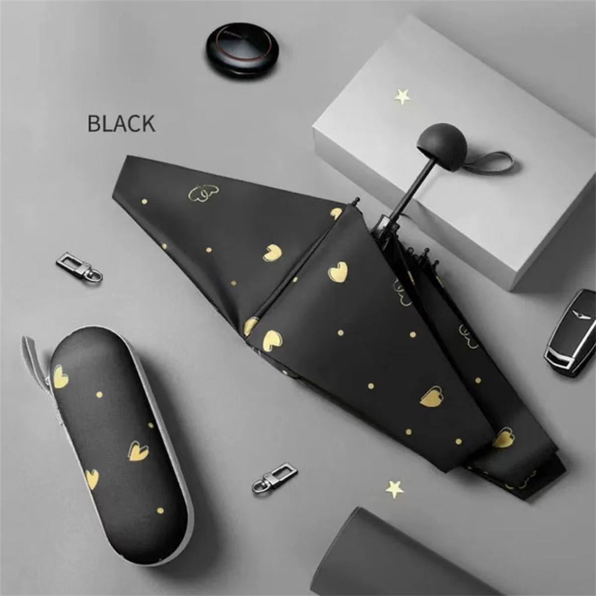 

1 шт. зонт от солнца с рисунком любви, анти-ультрафиолетовый и дождестойкий, маленький и портативный, ультралегкий карманный зонт, 5