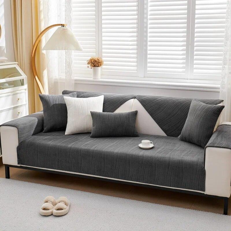 

Plush Sofa Mat Thicken Winter Warm Anti-slip Universal Couch Protector Slipcovers for Living Room Decor 70x70cm 1pcs