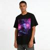 Gothic Sinister Gentleman Print T-Shirt, Edgy Subculture Street Style Unisex Loose Top Pure cotton T-shirt