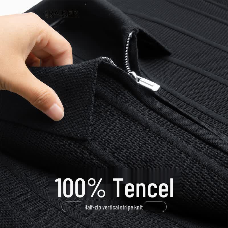 Kaiser Men s 100% Tencel Half-Zip Polo T-shirt 48