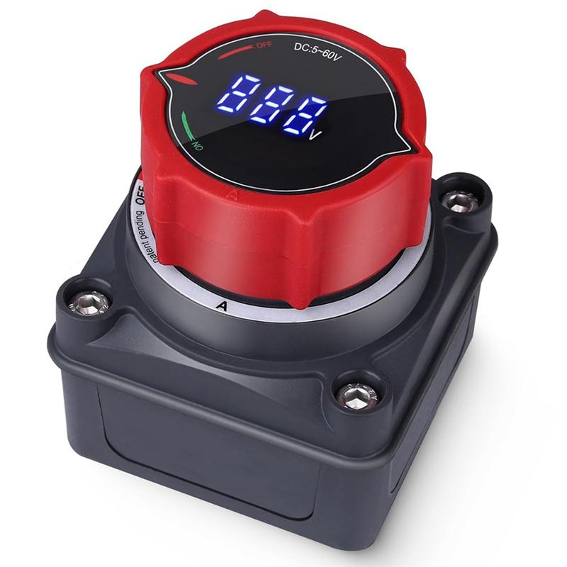 

HHO-DC 5-60V For Marine Boat Car Truck RV Compatible Master Isolator Cut/Shut Off Switch Battery Disconnect Switch With Voltmete