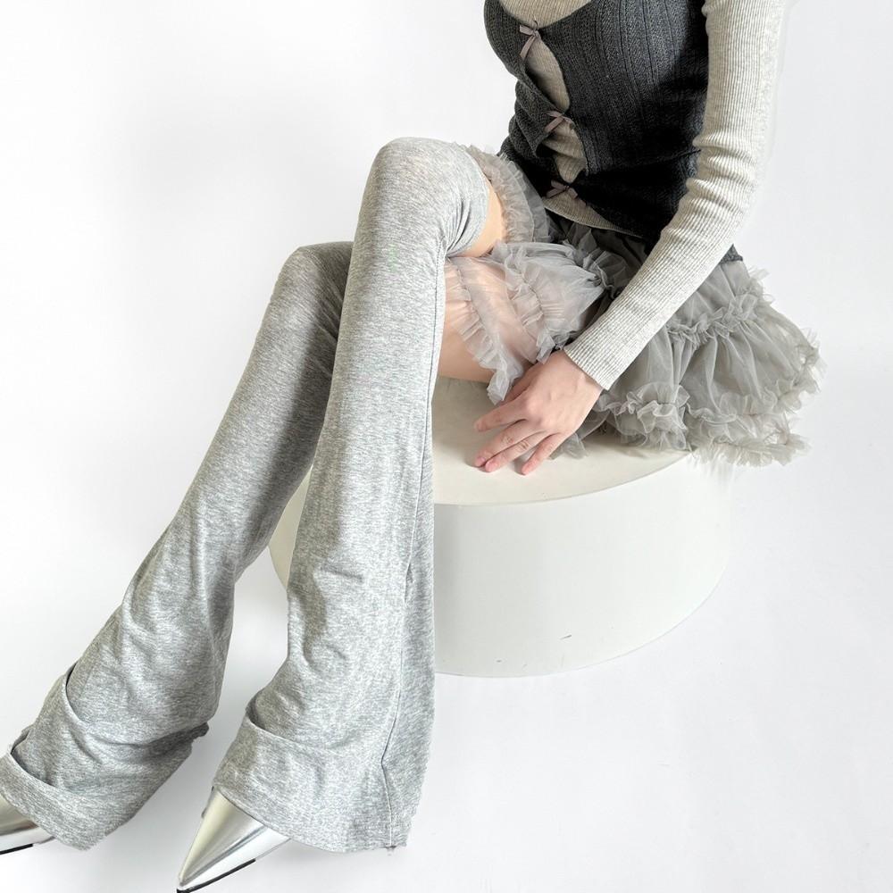 Vintage Korean Style Flared Leg Sleeve Sun-proof Soft Loose Socks Foot Cover Cotton Y2K Over Knee High Sock Summer