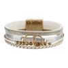 Stylish Women Bracelet Multilayer Braided Leather Bangle With Copper Beads Bohemian Inspired Adjustable Gift