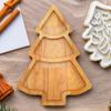 1Pc Christmas Tree Kitchenware Dessert Snack Plate Plate Tray Serving Tray Duoge Serving Dish Wooden