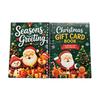 Themed Illustration Gift Organizer Christmas Card Book, 7" x 5" Spiral Bound Merry Creative Holiday Souvenir Book Booklet, Greeting Album Personalized