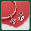 Christmas Joy White Gold Tri-Use Pendant: DIY Bracelet, Necklace & Tree Ornament