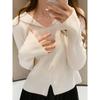 Autumn and winter new temperament gentle and thin knitted bottoming shirt women's solid color versatile pullover sweater inner top