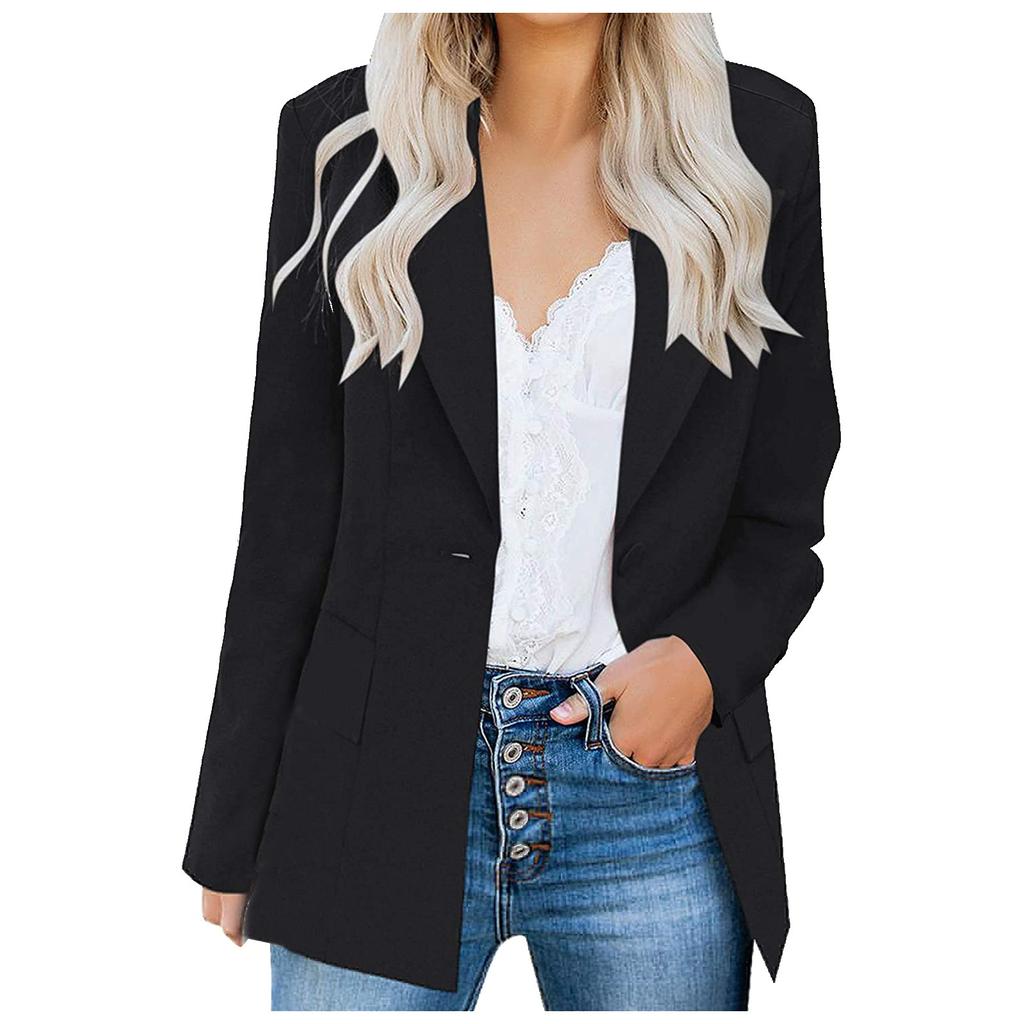 open front long blazer