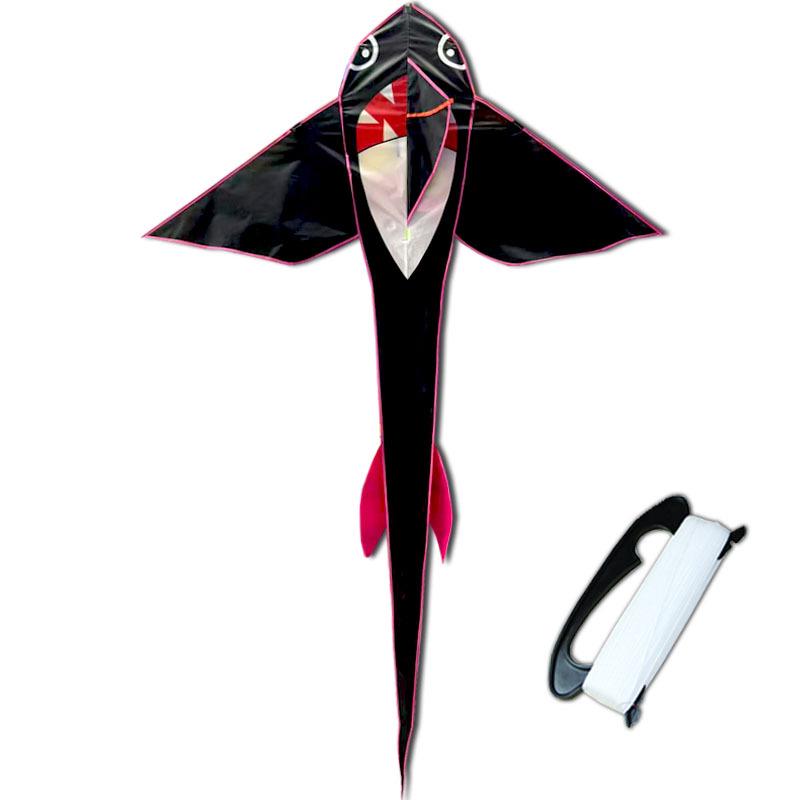 Children's Cartoon Black Shark Fish Kite - Marine Animal Design
