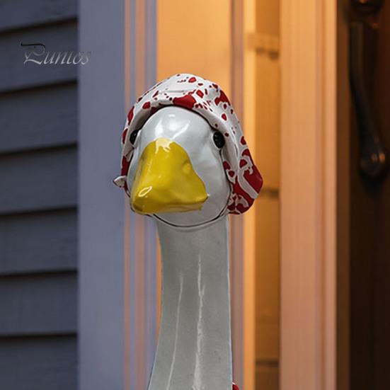 Fun Scary Halloween Design Porch Goose Outfit, Blood Clothes with Hat & Themed Apparel Knife, Horror Style Costume for Haunted House Party Favors