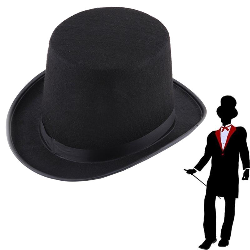 Black Prom Party Formal Top Hat Magician Hat Gentleman Hat Party Costume Hat