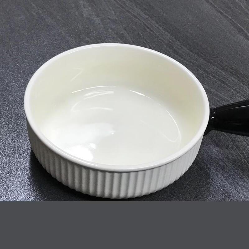 Abay Color-Block Striped Single-Handle Ceramic Bowl