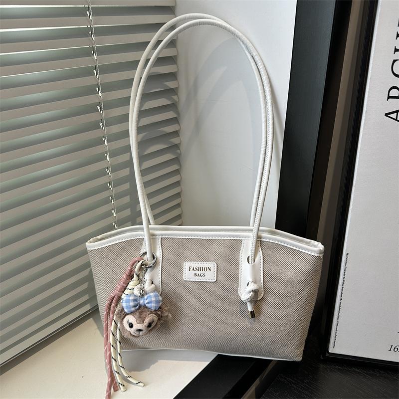 Spring and Summer New Versatile Contrasting Colors Single Shoulder Underarm Small Bag Women's 2025 Fashion Trend Travel Commuter Tote Bag