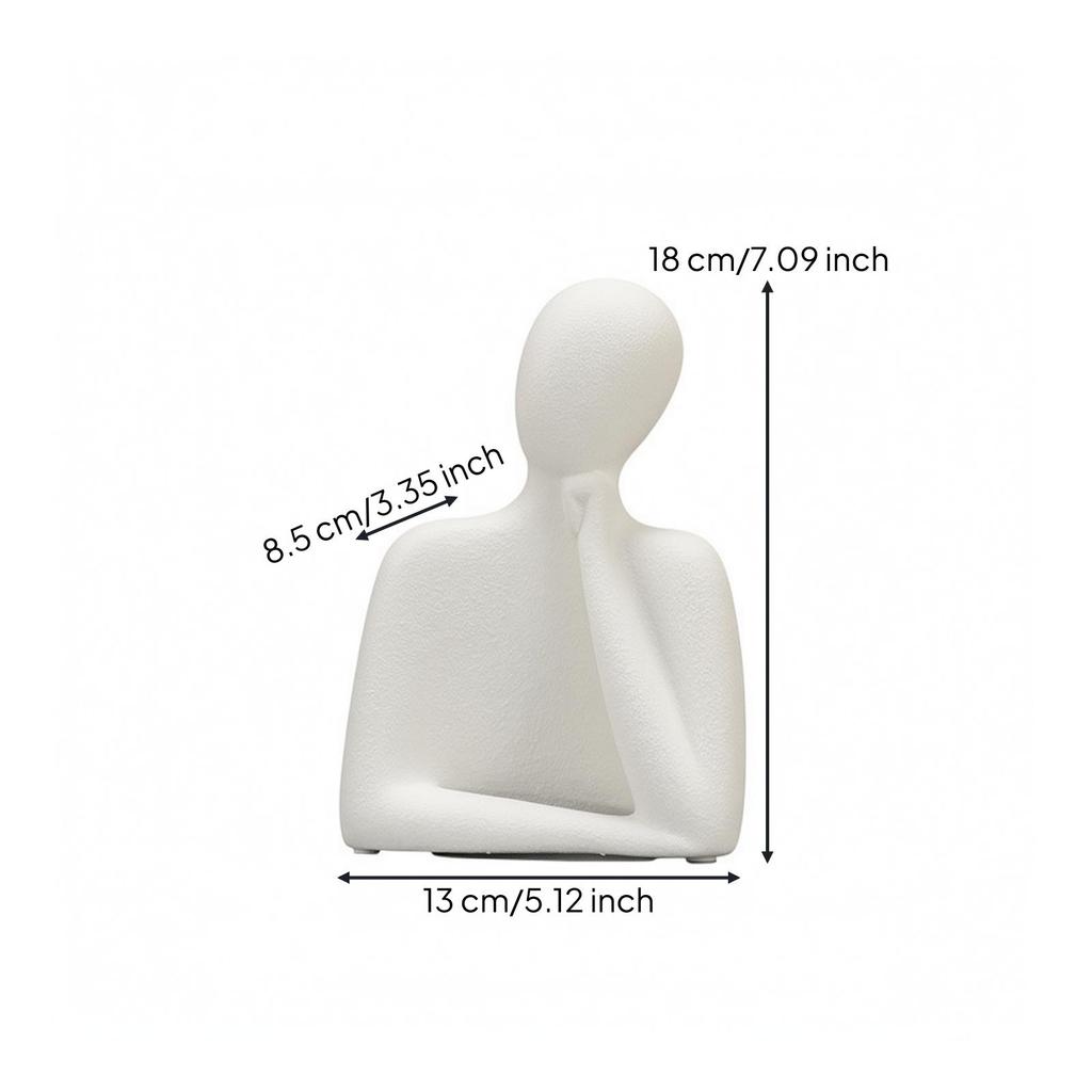 Abstract Human Figurine Artistic Seated Figure Statue Compact for Entryway Table