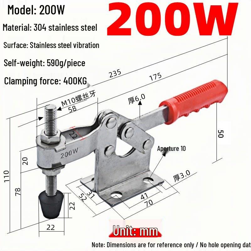 304 Stainless Steel Horizontal Toggle Latch Clamp GH-201