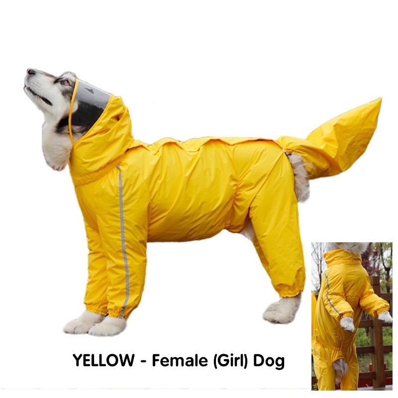 Hunderegenmantel Für Große Hunde Vollständig Bedeckende Kapuze Wasserdichte Hunderegenjacke Mit Abnehmbarer Schwanzabdeckung Haustierkleidung Husky Samojede (as the picture,8XL)