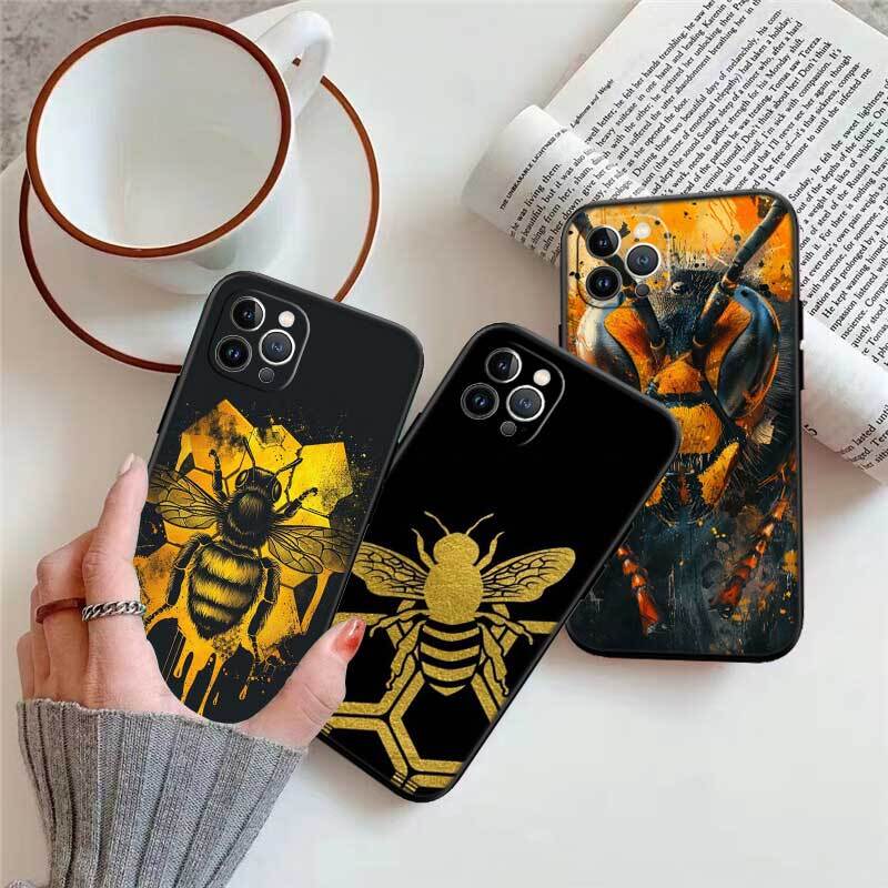 Art Bees Cartoon Phone Case for Redmi Note 12 12S 12C 13 13C 13R 14 14S 14R 14C 11A 13X A3 A3X A4 A5 Pro Max Plus