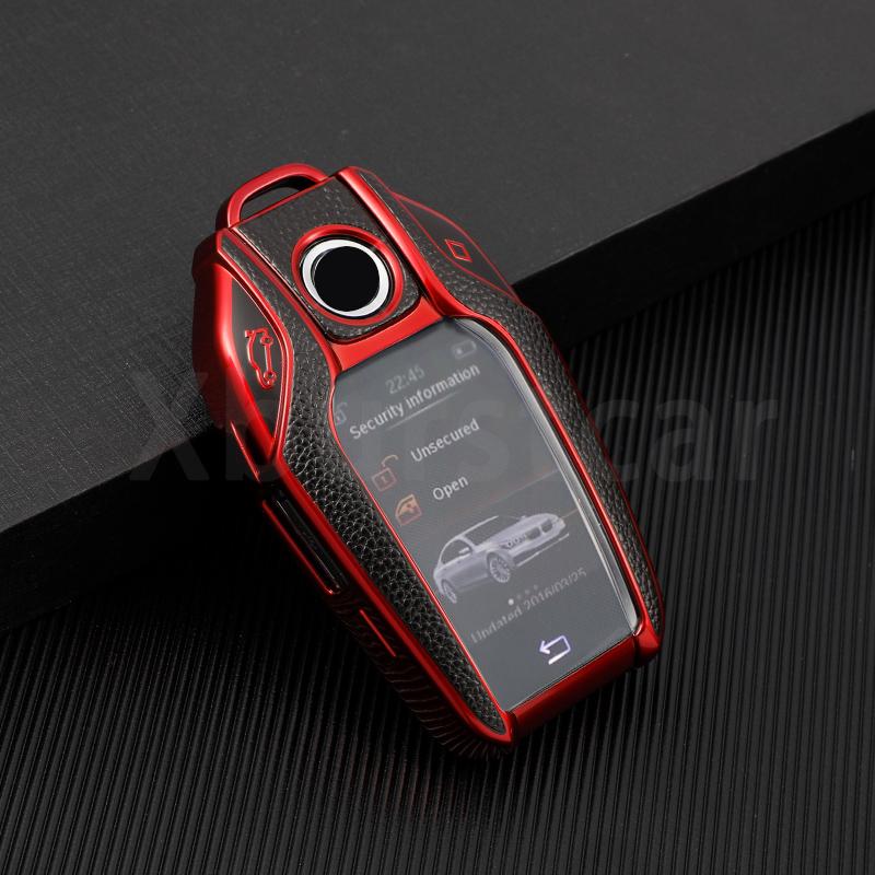 Car LED Display Key Cover Case Leather TPU for BMW G01 X3 X4 G02 G05 X5 G07 X7 G30 G12 G11 G32 G31 5 7 Series I8 I12 I15