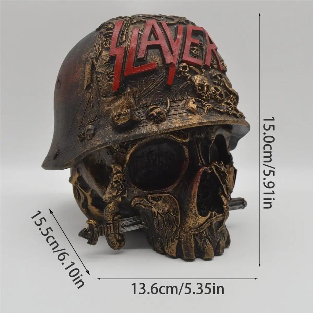 Creative Resin Skull Statue Storage Box home Desktop ornament Handicrafts Figurine Decor Storage Box Helmet Home Decoration Gift