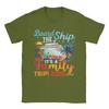 Board The Ship Its A Family Trip 2026 T Shirt Men Pure Cotton Fashion for Male TShirts Crew Neck  Tees Short Sleeve Clothes