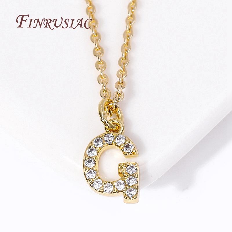Classic A-Z Initial Letter Pendant Necklace Female 18K Gold Plated Simple Choker Neck Chain Woman Necklaces Jewelry Gifts