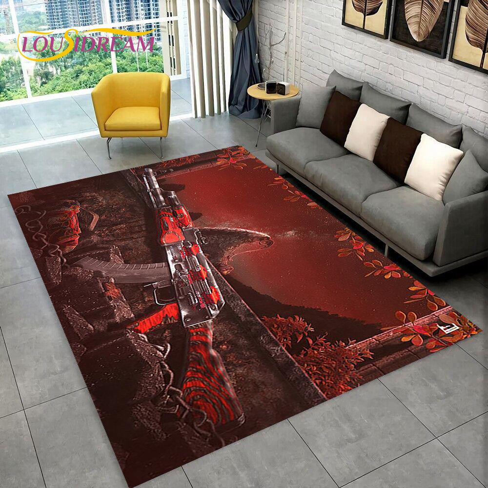 CS,USP,AK,M4,AWP,Rifle Pistol Cartridge Gun Area Rug,Carpet for Home Living Room Bedroom Sofa Doormat Decor,Non-slip Floor Mat