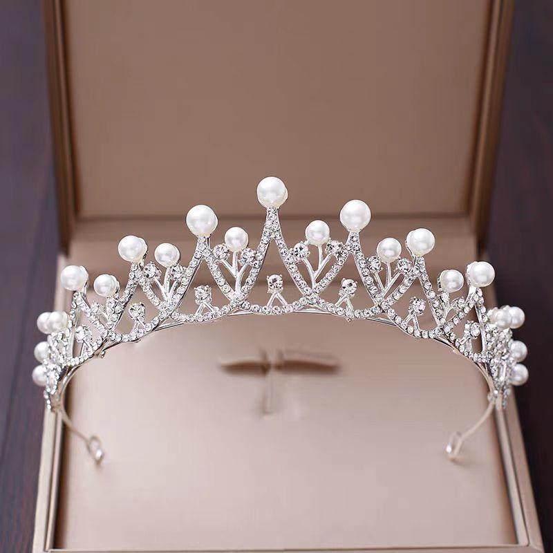 Brautkrone Barock Kopfschmuck Super Ätherisch Luxus Hochzeitskleid Hochzeitskleid Prinzessin Geburtstag Haarband Krone Haarschmuck gray