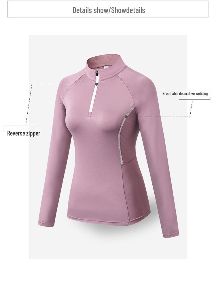 Women's Long-Sleeve Quick-Dry Sports Tights & Stand Collar Sweater for Autumn/Winter Fitness & Yoga