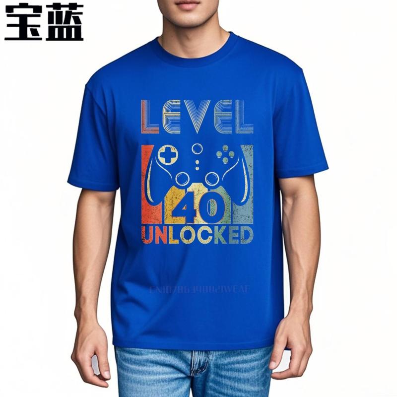 men brand tshirt Daily Wear summer Women t shirt Level Forty Unlocked Game Controller Short Sleeve Street Wear Crew Neck tees