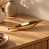 Versatile Leaf-Shaped Decorative Tray Reflective Long Leaf with Tapered