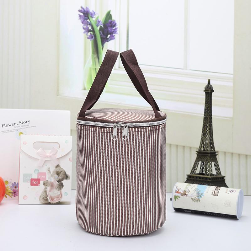 Neue zylindrische Lunchtasche Thermoisolier-Behältertasche Tragbare Lunchbox-Tasche Wasserdichte Lebensmittelaufbewahrung Eisbeutel Kühlertaschen
