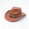 European, American and Western Cowboy Hat Ethnic Style Accessories Solid Color Cowboy Hat Fashion Versatile Peach Heart Top Wool Hat