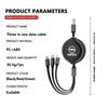 Car 3 In 1 Retractable Micro Data Wire USB Type C Fast Charging Cable For Opel ADAM ASTRA J K CORSA E INSIGNIA MOKKA VIVA Meriva